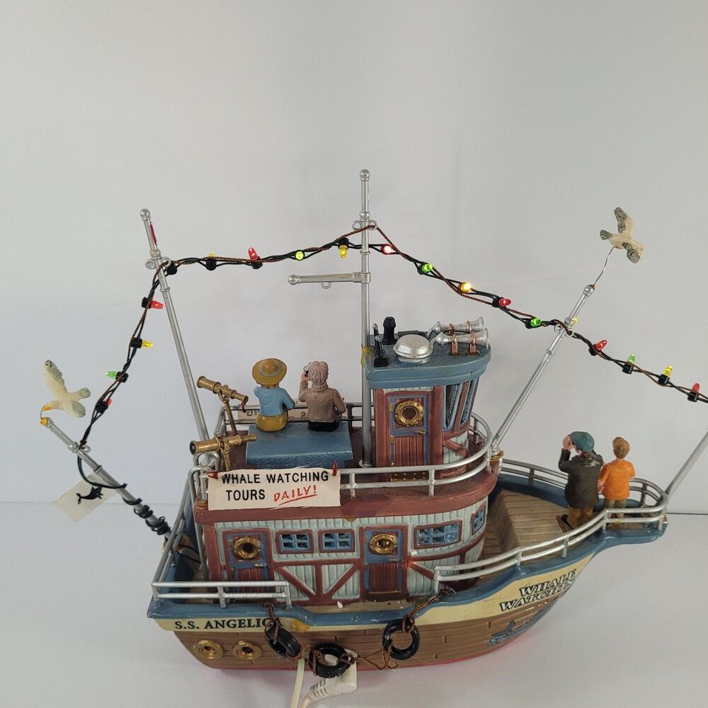 Lemax Signature Whale Watching Boat Lighted Nautical Figurine Medium Resin - Picture 6 of 7